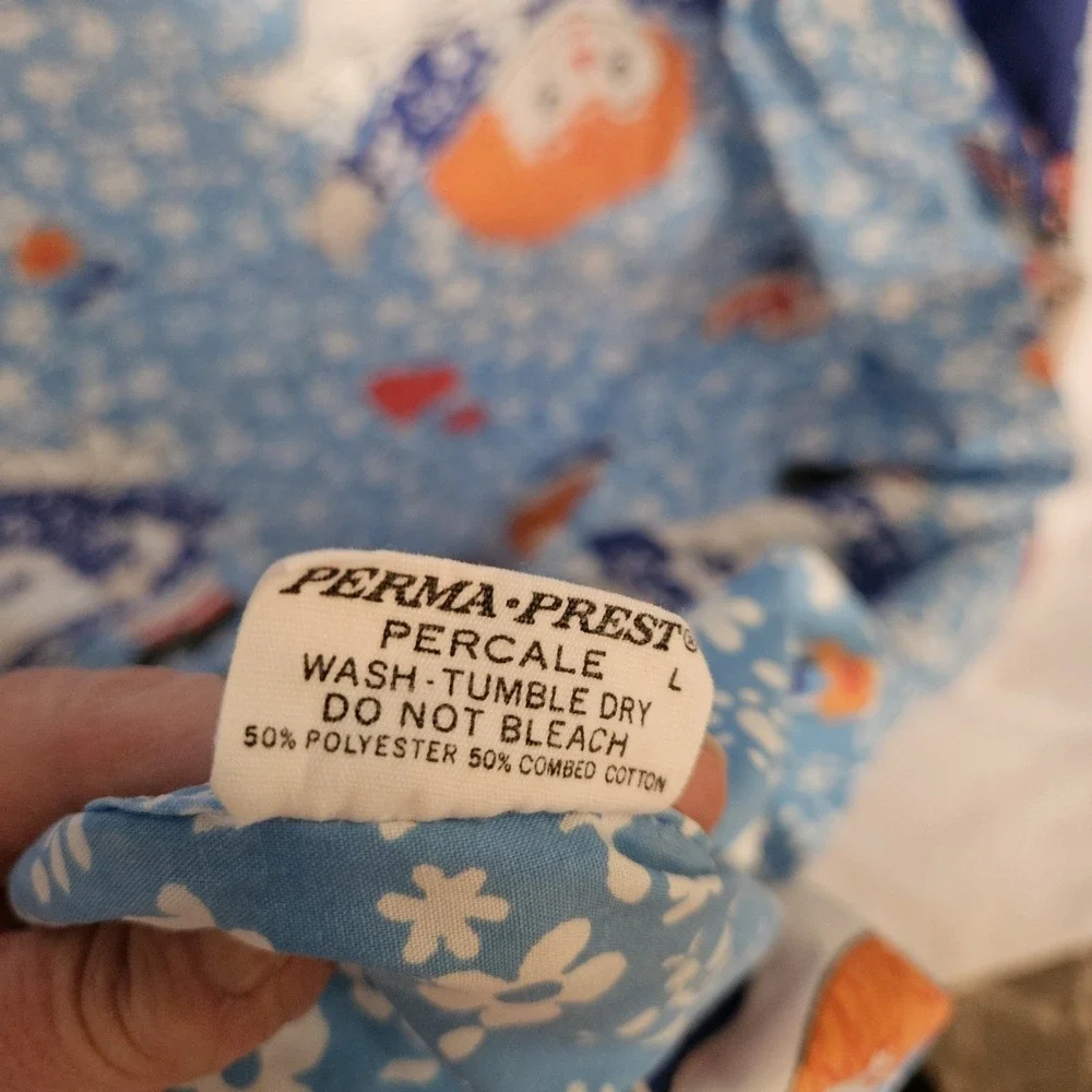 Vintage Raggedy Ann‎ & Andy Fitted Bottom Sheet Percale Twin Blue